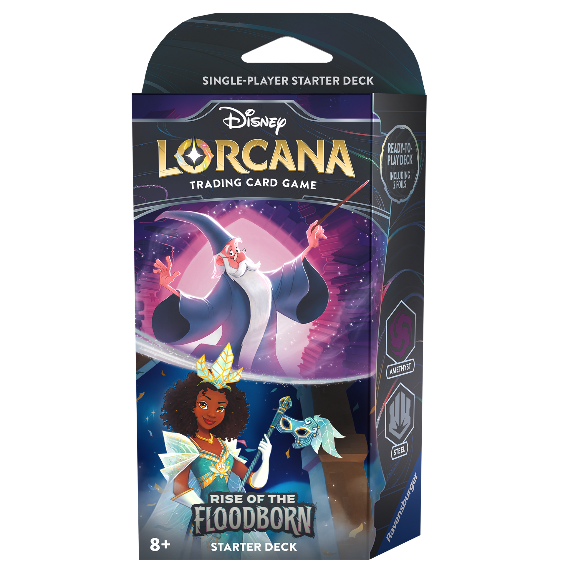 Disney Lorcana: Rise of the Floodborn Amethyst and Steel Starter Deck